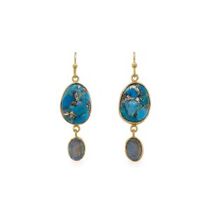 Sarah Alexander Bazaar Multi Gemstone Double Drop Earrings