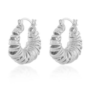 Shyla Biaritz Squiggle Silver Hoop Earrings