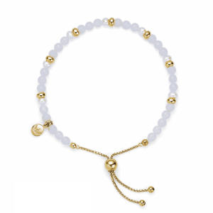 Jersey Pearl Sky Bracelet - Scatter Style in Blue Lace Agate 1827903