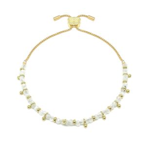 Boho Betty Harmony Rainbow Moonstone Gold Slider Bracelet. Item code BRWLMOGLDVB.