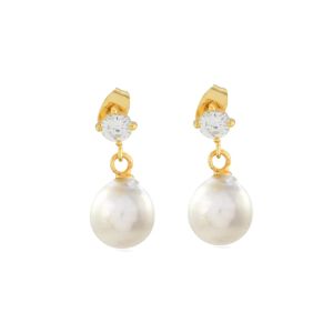 Shyla Cassandra Pearl and Zirconia Drop Earrings