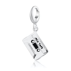 Lily Charmed Cassette Tape Charm Silver - item number CSTAPE