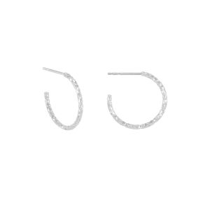 Rachel Jackson Shimmering Sun Medium Hoop Earrings Silver CE21S