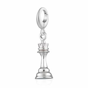 Lily Charmed Queen Chess Piece Charm Silver