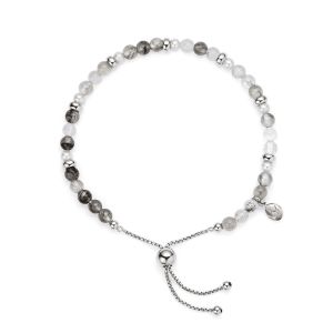 Jersey Pearl Sky Bracelet - Scatter Style in Cloudy Quartz and Silver 1827880