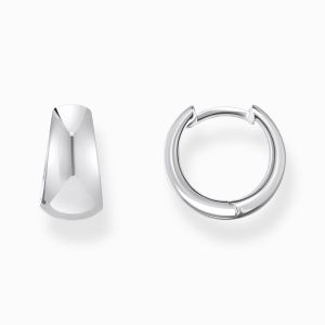 Thomas Sabo Silver Classic Hoop Earrings Chunky Trapezoidal Shape - CR740-001-21