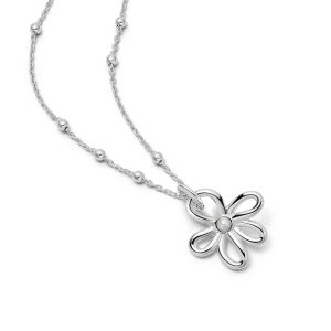 Daisy Bow Necklace - Silver BPN01_SLV