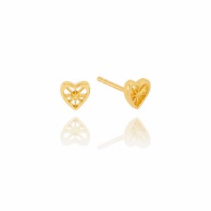 Rachel Jackson Love Story Heart Stud Earrings Gold DSE14GP