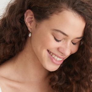 Ania Haie Silver Pearl Mini Hoop Earrings E019-02H