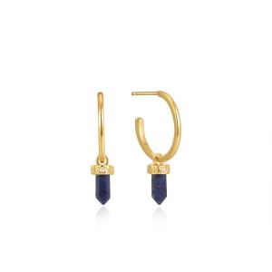 Ania Haie Gold Lapis Point Pendant Small Hoop Earrings