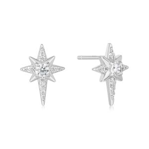 Ania Haie Eight-Pointed Star Silver Stud Earrings. Item code E065-02H.