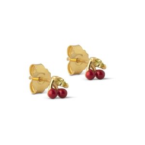 Enamel Copenhagen Enamel Cherry Stud Earrings. Item code E218GM.