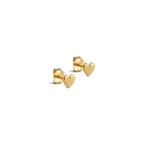 Enamel Copenhagen Heart Gold Stud Earrings