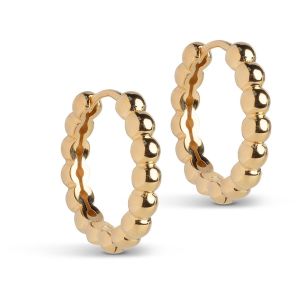 Enamel Copenhagen Ball Large Gold Hoop Earrings. Item code E403G.