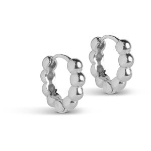 Enamel Copenhagen Ball Small Silver Hoop Earrings. Item code E404S.