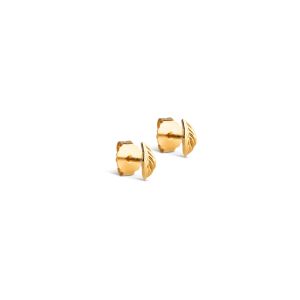 Enamel Copenhagen Organic Leaf Gold Stud Earrings E409G