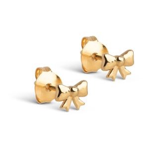 Enamel Copenhagen Baby Bow Gold Stud Earrings. Item code E440G.