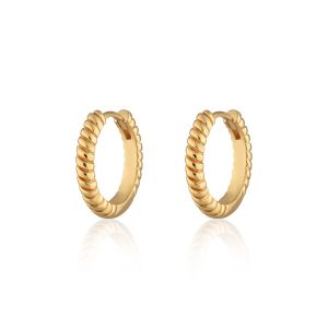 Scream Pretty Large Twist Huggie Hoop Earrings - Gold SPG-73