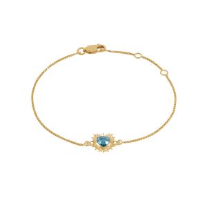 Rachel Jackson Personalised Electric Love Blue Topaz Heart Bracelet Gold EGHB1BTGP