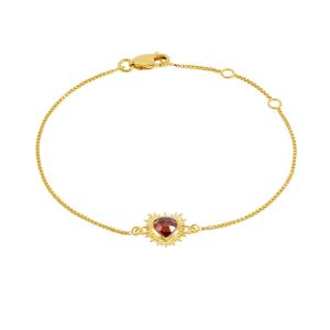 Rachel Jackson Electric Love Garnet Heart Bracelet Gold EGHB1GAGP