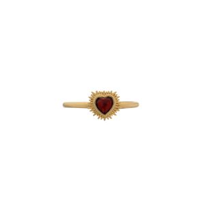 Rachel Jackson Adjustable Electric Love Mini Garnet Heart Ring Gold EGHR2GAGP