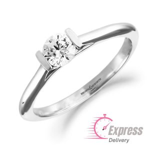 Brown & Newirth 18ct White Gold Diamond Tension Engagement Ring