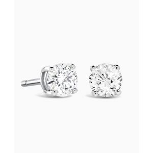 Brown & Newirth Round Brilliant Claw Set White Gold and Diamond Stud Earrings