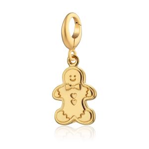 Lily Charmed Ginger Bread Man Charm Gold - item number CGGB