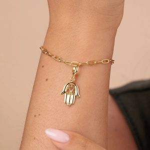 Lily Charmed Fatima Hand Charm Gold - item number CGHF