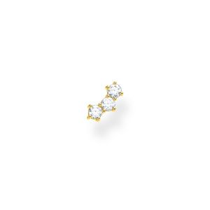Thomas Sabo Single Earring - Triple White Stone Stud in Gold H2132-414-14