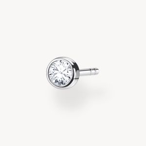 Thomas Sabo Single Round Silver White Stone Stud - H2136-051-14