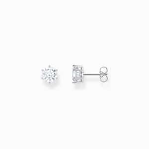 Thomas Sabo Silver Stud Earrings with 7mm Brilliant Cut White Zirconia
