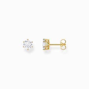 Thomas Sabo Ear Studs with White Zirconia Brilliant Cut - Gold - H2301-414-14