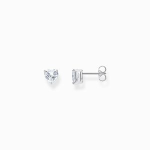 Thomas Sabo Silver Heart Stud Earrings with White Zirconia H2306-051-14