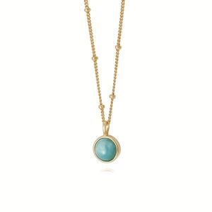 Daisy Amazonite Healing Necklace - Gold HN2003_GP