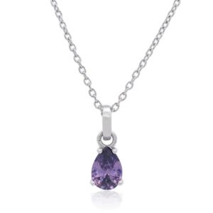 Georgini Wisteria Amethyst and Zirconia Silver Pendant Necklace. Item code IP1216WA.