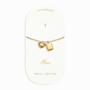 Katie Loxton 'Mum' Waterproof Gold Charm Bracelet | Item number KLJ6105