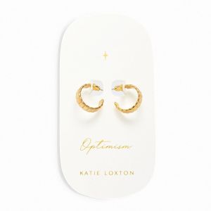 Katie Loxton 'Optimism' Waterproof Gold Amulet Hoop Earrings KLJ6130