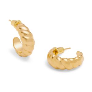 Katie Loxton Harper Waterproof Gold Twist Hoop Earrings KLJ6325