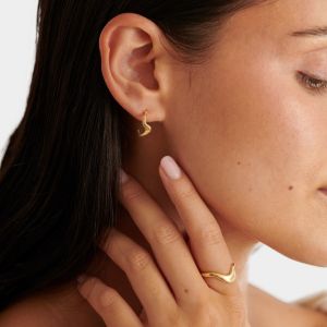 Katie Loxton Marina Waterproof Gold Wave Hoop Earrings KLJ6334