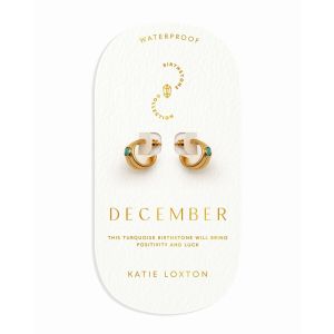 Katie Loxton December Waterproof Gold Birthstone Hoop Earrings. Item code KL6431.