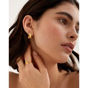 Katie Loxton Molten Luxe Waterproof Gold Hoop Earrings. Item code KLJ6441.