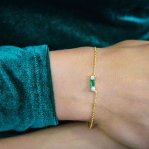 Georgini Emerald Isle Freshwater Pearl Bracelet Emerald and Silver - IB216GG