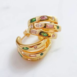 Amelia Scott Chunky Illusion Hoops Flamingo and Gold AS22TRE38