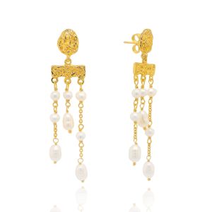 Sarah Alexander Nara Nugget Pearl Drop Stud Earrings