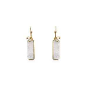 Sarah Alexander Pebble Bay White Druzy and Gem Bead Earrings