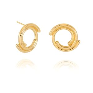Rachel Jackson Front Facing Evolve Stud Earrings Gold PME15GP
