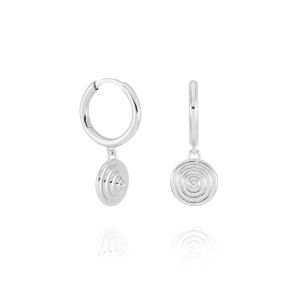 Rachel Jackson Evolve Cone Huggie Hoop Earrings Silver
