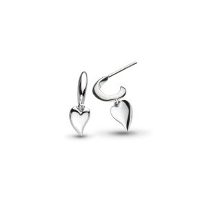 Kit Heath Desire Kiss Mini Heart Semi Hoop Stud Drop Earrings -60BKRP