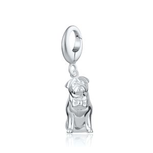 Lily Charmed Pug Dog Charm Silver - item number CSPUG